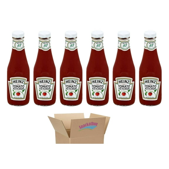 Heinz Classic Glass Ketchup Bottles, 14 Ounce Each, Pack of 6