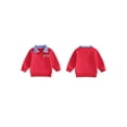 thumbnail image 2 of BemeyourBBs Toddler Baby Boy Patriotic Sweatshirt Shirts Infant Baby Boys 4th of July Outfit USA Flag in Tractor Embroidery Long Sleeve Lapel Half Zipper Pullover Sweater Shirt Tops, 2 of 9