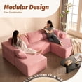 thumbnail image 5 of BIGSYY Cozy Square Ottoman, Comfortable Seating, No Assembly Required, Pink, 5 of 5