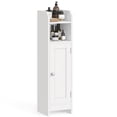 thumbnail image 1 of VASAGLE Armario de Baño, Armario Esquinero con Puerta y Estantes, Organizador de Almacenamiento, Armario Estrecho para Papel Higiénico, Estantes Ajustables, Blanco, 1 of 5