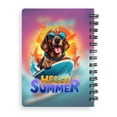 thumbnail image 2 of Retro Surfing Bloodhound in Cool Sunglasses Hello Summer Waves Spiral Bound Journal Dog Lover 5x7in Spiral Notebook - 10001, 2 of 5