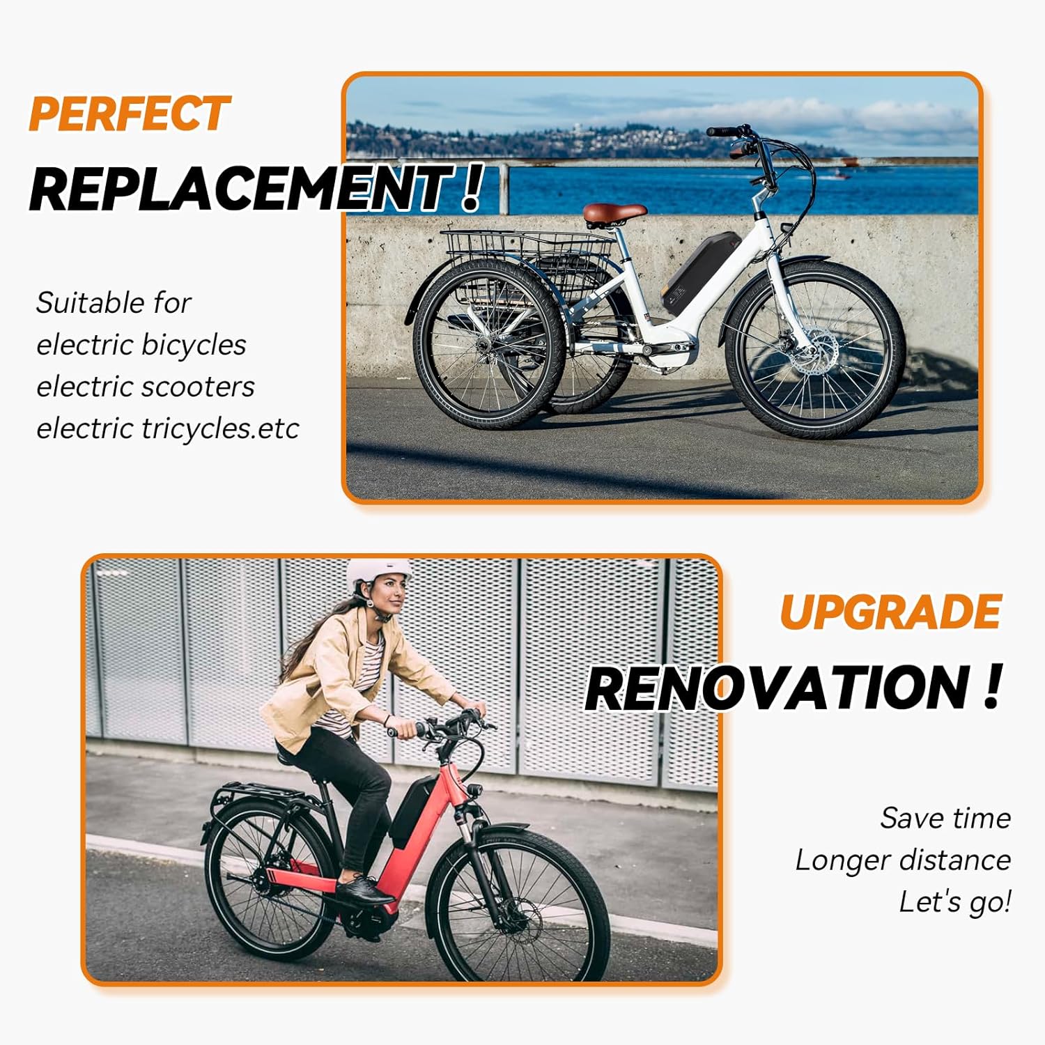 LGECOLFP 36V Ebike Battery 13AH Li-ion Lithium Batteries for Electric Bike Scooter Motor 30A BMS