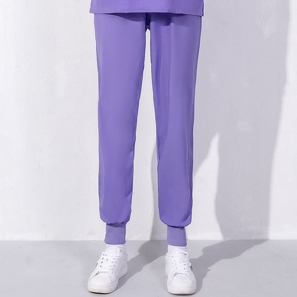 Pantalones de enfermera blancos Pantalones de enfermera para mujer Pantalones de verano finos con cintura elástica Pantalones azules de talla grande Pantalones de trabajo médico