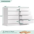 thumbnail image 2 of 8 Drawers Double Dresser Wooden White Dresser Chest of Drawers for Bedroom,Large Storage Cabinet for Home Living Room, 2 of 9