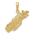 thumbnail image 1 of 14K Yellow Gold Solid Polished Open-Backed Golf Bag with Clubs Charm, 1 of 4