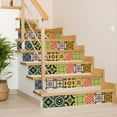 thumbnail image 4 of Mi Alma Removable Vinyl Floral Green Yellow Backsplash Tile Stickers, 24pcs, 4 of 10