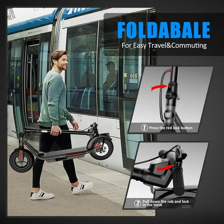 SISIGAD Electric Scooter for Adults Teens, B16 Dart 350W Folding Commute E- Scooter with Double Braking System, 10 Solid Tires, 19Mph Speed, 20 Miles  Long Range 