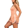 thumbnail image 4 of Naotn Two-piece Workout Sets for women Summer Casual Sleeveless Tank Top and Shorts Comfy Soft Colorblock Ribbed Set, 4 of 7