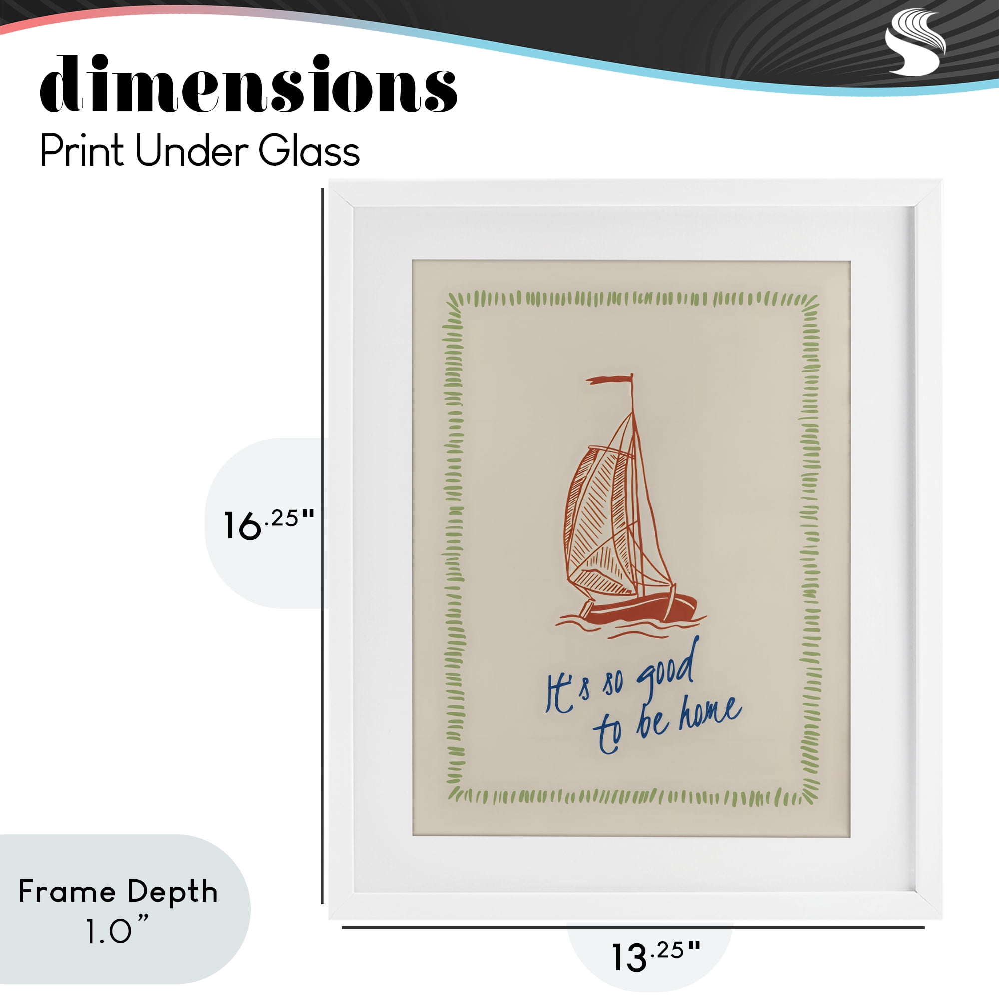 Stupell Industries Good To Be Home Sailboat White Framed Print Under Glass, design by The Prints Vibe