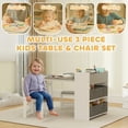 thumbnail image 4 of Qaba Kids Table and Chair Set with Paper Roll, Craft Table, Grey, 4 of 10