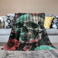thumbnail image 2 of Shiartex Skull Throw Blanket Flannel Skull Gifts for Women Men Adults Soft Warm Lightweight Office Home Couch Sofa Couch Living Room Bed Camping Travel Skull Blankets Skull Decor 60x80in, 2 of 6