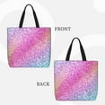 thumbnail image 2 of Wukai Fun Rainbow Pink Print Reusable Grocery Bag Shopping Bags with Zipper Shoulder Shopping Handle Bag Suitable for Outdoor Convenient Daily Bag, 2 of 8