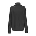 thumbnail image 5 of Lovskoo 2024 Sweaters for Women Turtleneck Trendy Casual Long Sleeve High Neck Pullover Solid Color Top Black, 5 of 6
