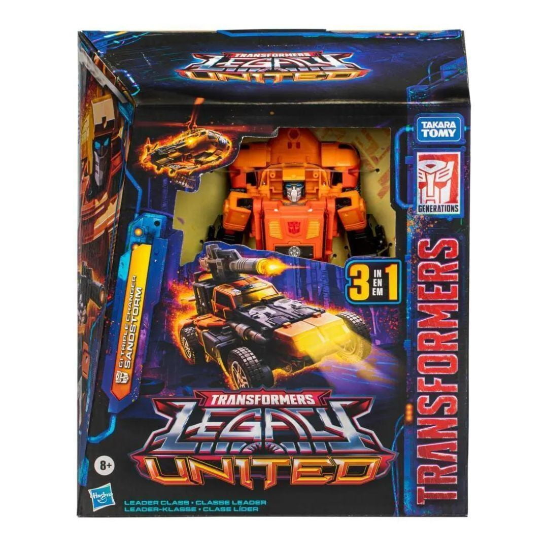 Hasbro Transformers Legacy United Leader Class G1 Triple Changer Sandstorm 7.5-Inch Converting Action Figure