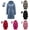 Blue, variant on Women's Long Lightweight Recycled Down Coat Detachable Hood Winter Parka