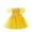 Yellow, variant on Girls Dress Sparkly Sleeve Dress With Bow Detail Toddler Kids Birthday Party Wedding Dresses,Size 5-6 Years