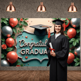 thumbnail image 6 of Pink Theme Graduation Banner Gold Stars Congrats Display Glitter Design Pink Balloons Grad Backdrop for Graduation Ceremony College Graduation Grad Party, 6 of 9