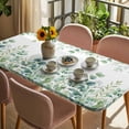thumbnail image 3 of Green Eucalyptus Leaves Table Cloths for 6 Foot Rectangle Tables, Watercolor Spring Summer Botanical Patio Waterproof Elastic Fitted Tablecloths, Washable Rectangular Table Cover for Camping, 3 of 8