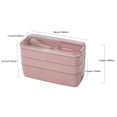 thumbnail image 4 of 1pc, Portable Lunch Box, Stacked Bento Box, 3 Tiers 4 Compartment Food Container, For Students And Office Workers, Kitchen Gadgets, Kitchen Stuff, Kitchen Accessories, Home Kitchen Items, Back To Scho, 4 of 4