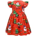 thumbnail image 2 of 2-8T Girls Santa Claus Xmas Costume Dress Christmas Short Sleeve Dress, 2 of 6