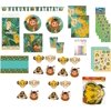 The Lion King Birthday Party Supplies Bundle for 16 includes Dessert Plates, Napkins, Cups, Table Cover, Banner, Loot Bags, Masks, Stickers, Candles