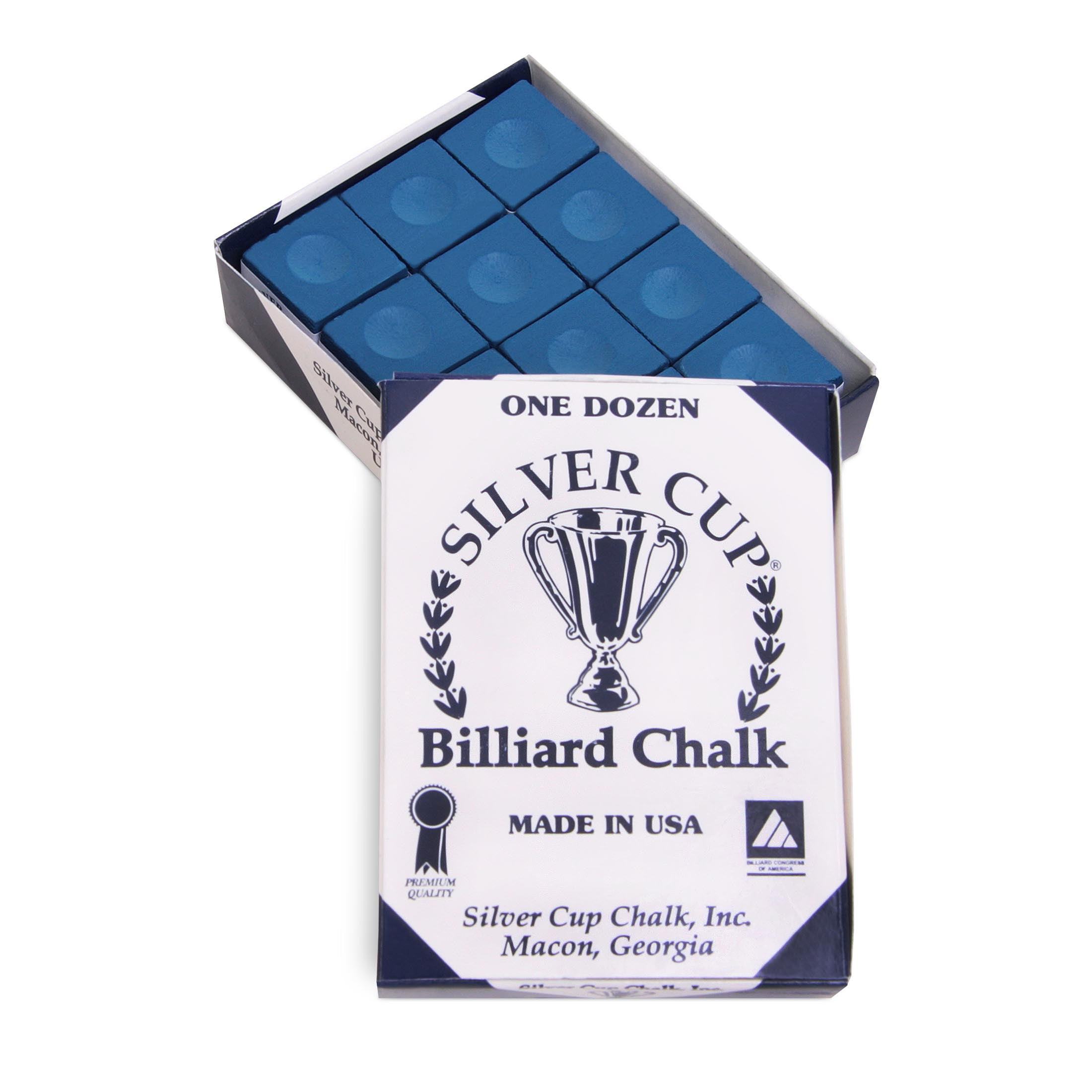 MASTER BLUE POOL BILLIARD CUE Q STICK CHALK Doz BOX 12-PACK 1 DOZEN 12CT