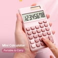 thumbnail image 2 of Tignapoo KK-320 Dual Power Solar Calculator with 8-Digit Display, Concave Buttons, and AG10 Battery in White, Pink, or Sky Blue, 2 of 6