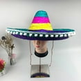 thumbnail image 6 of Ysmooiuy Fashion Mexicans Hat Sombrero Party Hats Cosplay Costume Straw Hat Breathable Headdress Stage Performances Props Sun Hat, 6 of 9