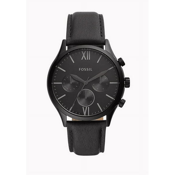 Fenmore Multifunction Black Leather Watch BQ2364