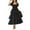 Black, variant on NXMZXB Women's 2025 Summer Boho Midi Dress Short Puff Sleeve Smoked Square Neck Loose Flowy A Line Tiered Beach Vacation Long Dresses for Wedding Party Black XL