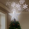 thumbnail image 6 of Indoor Glitter Lighted Silver Shinning Plastic Star Projector Christmas Tree Topper, with Rotating Snowflake Projector 10", 6 of 9