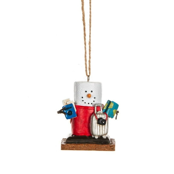 Ganz Smores Traveler Snowman Plastic Holiday Christmas Ornament