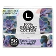 thumbnail image 1 of L. Organic Cotton Topsheet Extra Long Overnight Pads - 28 Count x 2 Packs (56 Count Total), 1 of 9