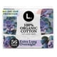 thumbnail image 1 of L. Organic Cotton Topsheet Extra Long Overnight Pads - 28 Count x 2 Packs (56 Count Total), 1 of 9