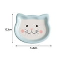 thumbnail image 6 of Cartoon Cat Bowl Dish Saucer Shape Eating Feeding Bowl Non Skid Food Container Plate Ceramics for Hedgehog Cats and Small Dogs Pet Supplies blue, 6 of 6
