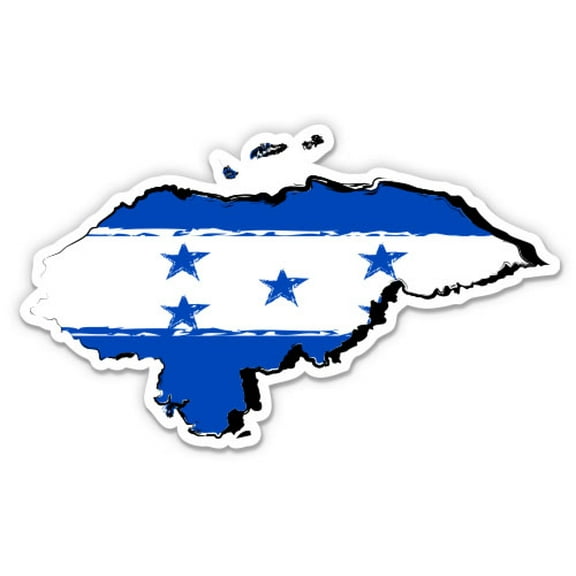 Honduras Country Shape Flag - 3" Vinyl Sticker - For Car Laptop Water Bottle Phone - Waterproof Decal