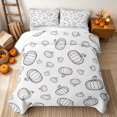 thumbnail image 2 of Erosebridal Line Pumpkin Quilt King, Harvest Season King Coverlet Set for Boys Girls, Black White, 3 Pieces 1 Bedspread and 2 Pillowcases, 2 of 7
