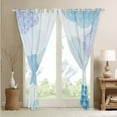 thumbnail image 4 of Japanese Style 30%-50% Blackout Curtains Watercolor Clouds Print Curtains & Drapes 38''Wx54''L, Cartoon Cloud Geometry Circle Triangle Design 30%-50% Blackout Curtains, Blue Colorful, 4 of 6