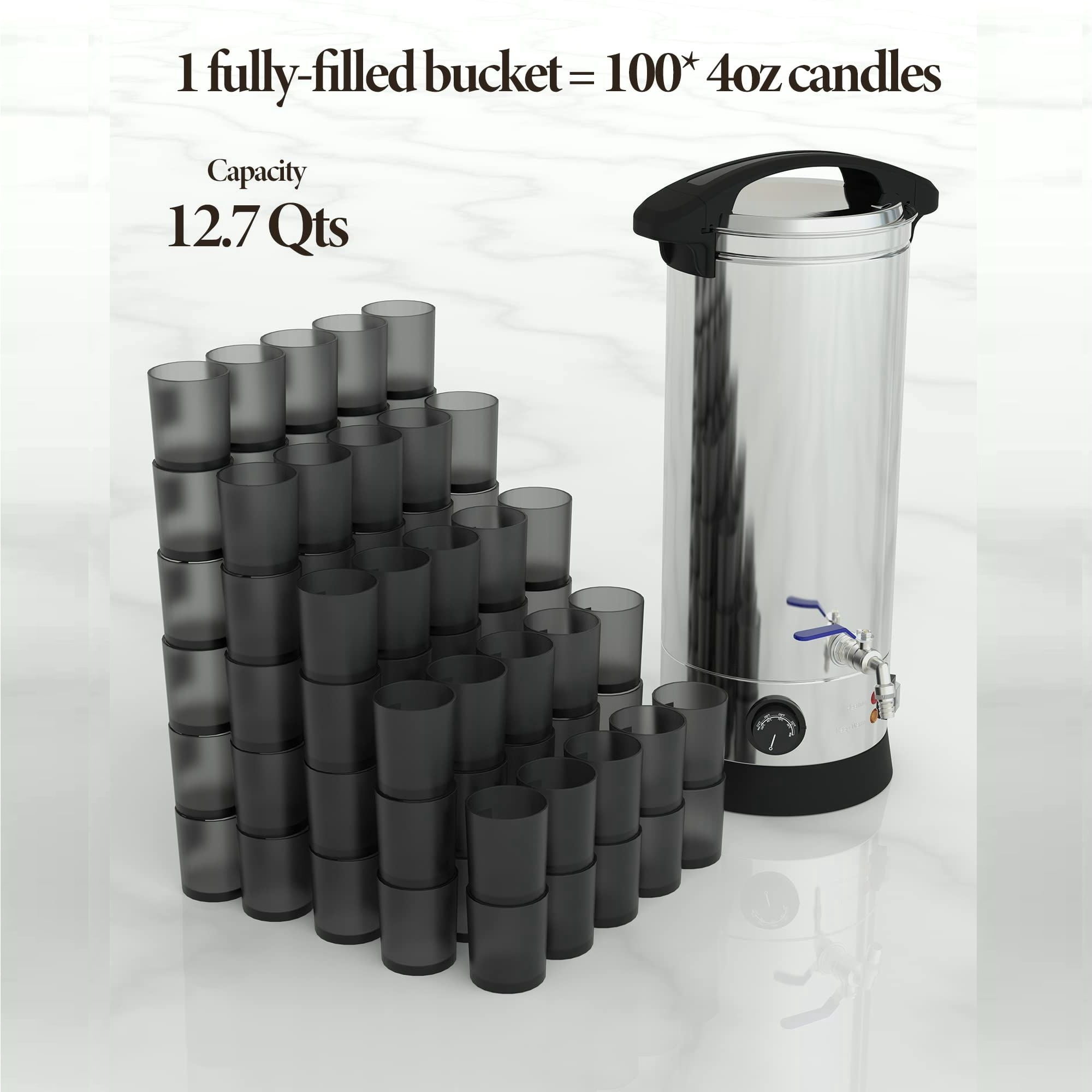 Entcook Electric Wax Melter for Candle Making, 13Qt Wax Melting Pot with Temp Control and Pour Spout