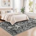 thumbnail image 2 of GlowSol 5'x7' Washable Area Rug Forest Tiger Print Area Rugs Vintage Rug Non-Shedding Stain-Resistant Rugs for Dorm Nursery, Black, 2 of 8