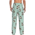 thumbnail image 2 of Men's pajama pants featuring a charming chihuahua dog print， soft home pajama pants， casual and comfortable loose fit pajama pants， elastic waistband, 2 of 10