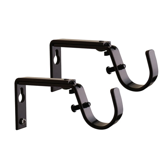 MERIVILLE Set of 2 Oil-Rubbed Bronze Curtain Drapery Rod Bracket for 1-Inch Rod, Adjustable
