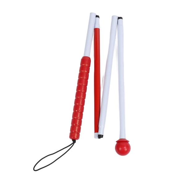 BOKYAN Folding Aluminum Blind Cane – Lightweight, Anti‑Slip Handle, Reflective 360° Rotating Tip, Nylon Lanyard for Vision‑Impaired Walking