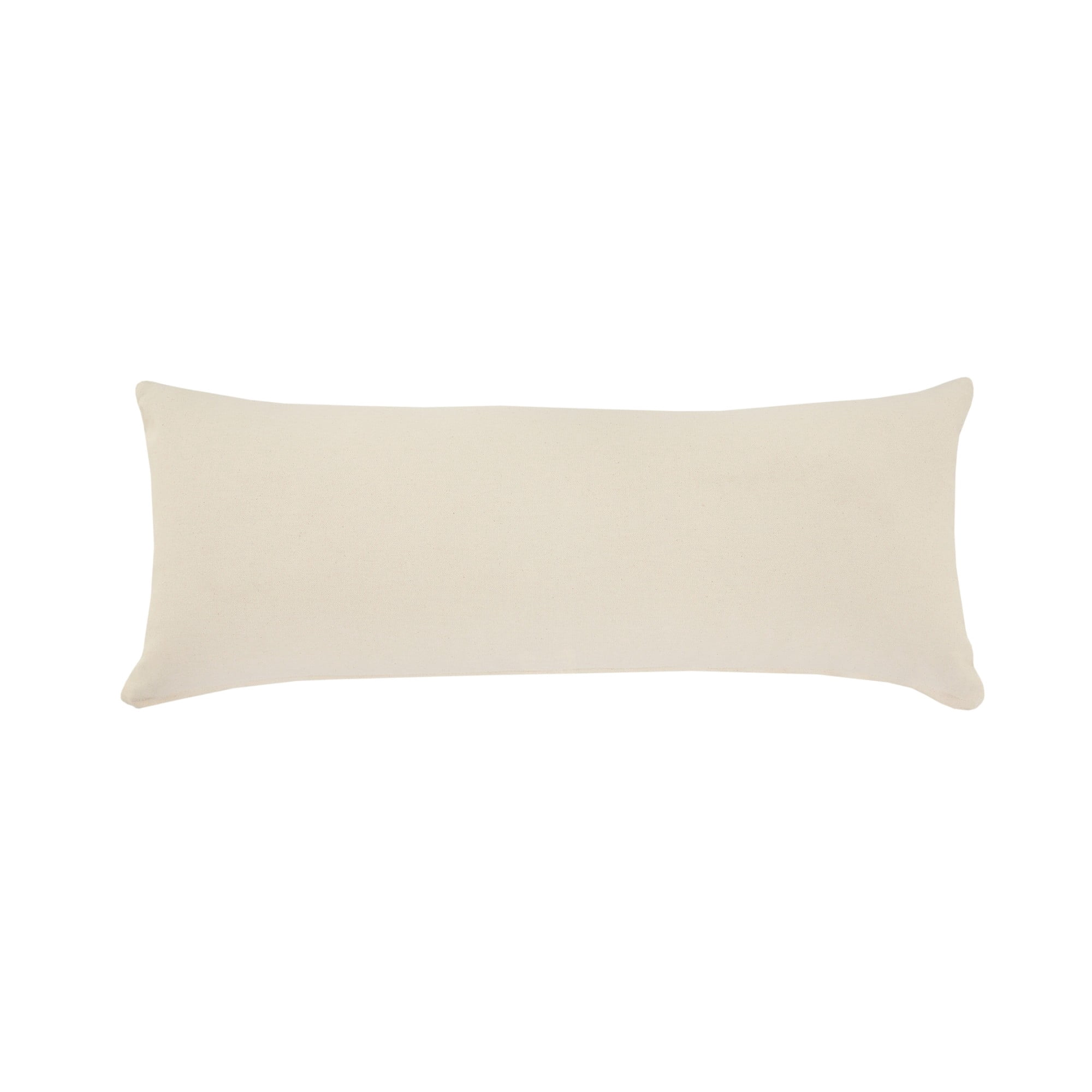 Laddha Home Designs Loomed Tufted Chevron Cotton Lumbar Pillow Cover - 36" - Gray and Cream