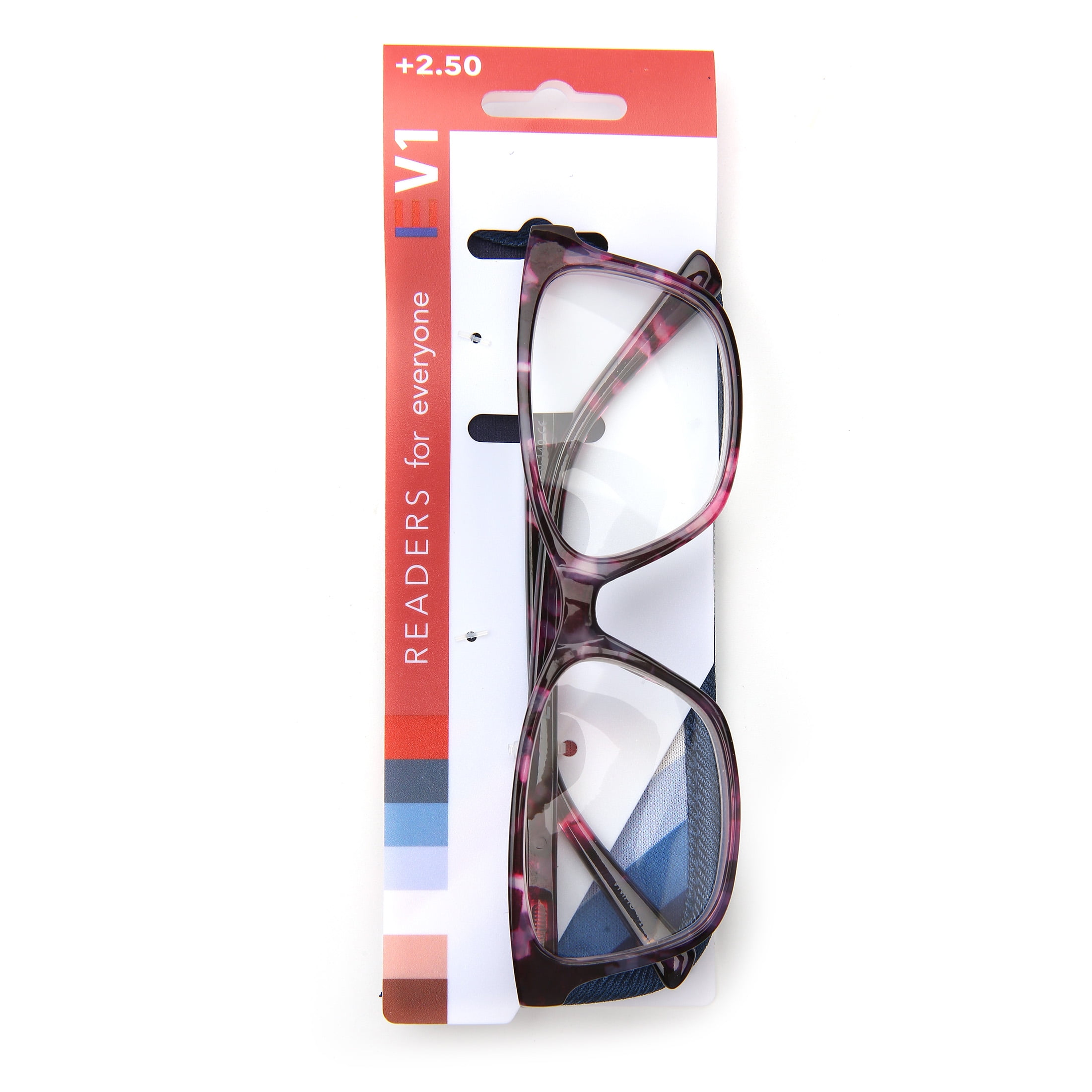 EV1 Maisie Purple Pink Tortoise +2.50 Reading Glasses with Case
