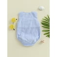thumbnail image 6 of BemeyourBBs Newbor Baby Boy Summer Outfit Animal Overalls Octopus Turtle Smocked Romper One Piece Sleeveless Stripes Gingham Plaid Bodysuit Cute Infant Clothes, 6 of 9