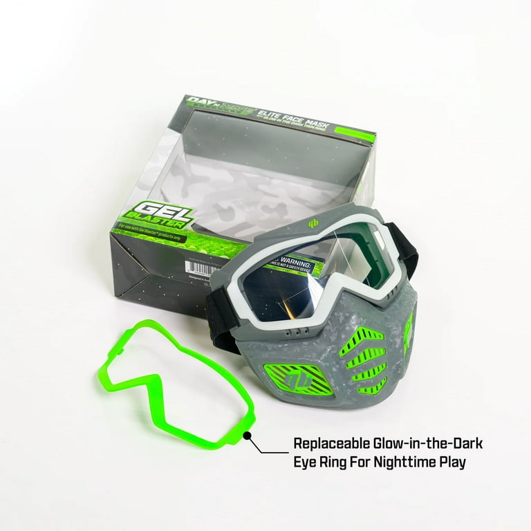 Gel Blaster Elite Water Bead Protective Face Mask, Black/Neon
