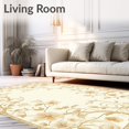 thumbnail image 2 of ODIKA 8'x10' Machine Washable Non-Slip Area Rug, Chic Beige Floor with Delicate Floral and Intricate Vine Work High Traffic Rug, Beige, 50504, 2 of 7