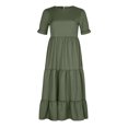 thumbnail image 2 of TopLLC Robes d'Été pour Femmes Robe Maxi Bohème Sans Manches Col Carré Dos Nu Ourlet à Volants Longue Robe d'Invité de Mariage, 2 of 5