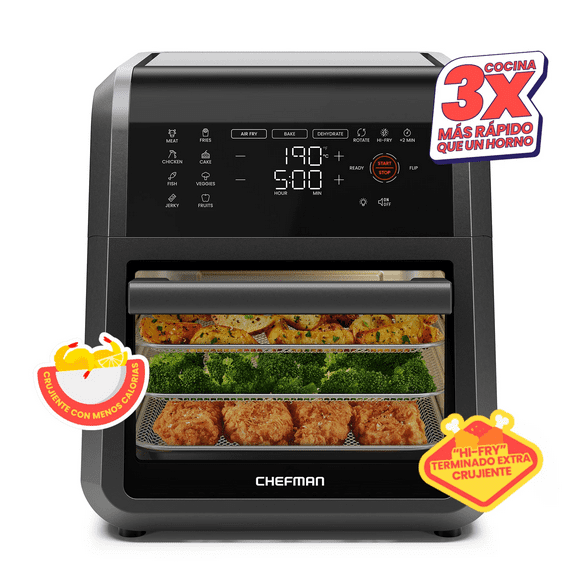 Freidora de Aire Chefman RJ38-RDO-V12-MX Digital 11 Litros Plata